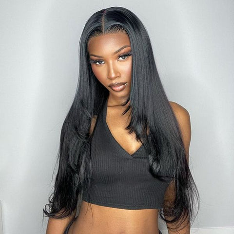 Live Exclusive Pricing Lemoda Glueless wigs 5x5 Transparent Lace Closure Pre - Bleached Knots Wear&Go Wig Human Hair Silky