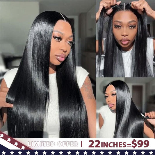 Live Exclusive Pricing Lemoda Glueless wigs 5x5 Transparent Lace Closure Pre - Bleached Knots Wear&Go Wig Human Hair Silky Straight Wig for Black Women - Lemoda Hair