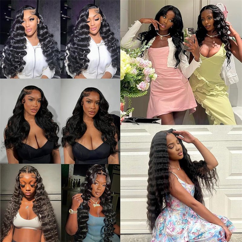 Loose Deep Wave Bundles Brazilian Hair 3 Bundles with 4x4 Lace Closure - Lemoda Hair