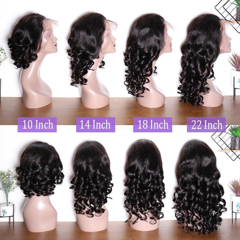 Loose Wave 13X4 Transparent Lace Front Wigs Indian Remy Human Hair Lace Wigs 180% Density - Lemoda Hair