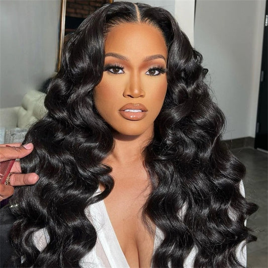 6x6 Lace Closure Human Hair Wigs Loose Wave HD Transparent Lace Front Wigs 