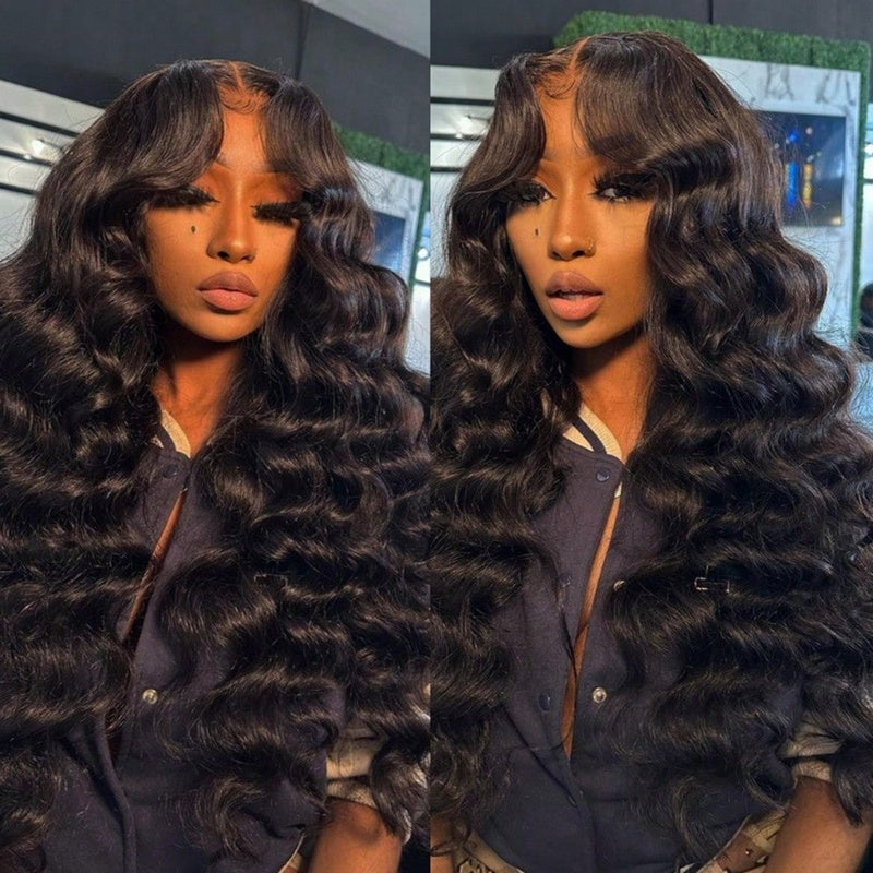 Lemoda Loose Deep Wave Lace Front Wigs 13x4 HD Transparent Human Hair Lace Frontal Wigs 180% Density