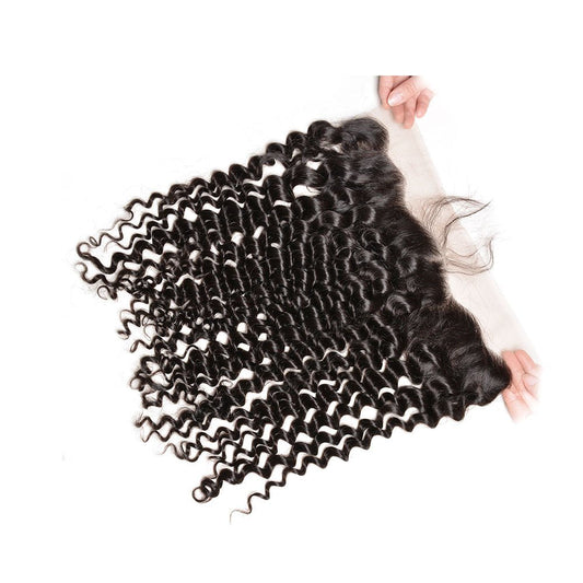 Peruvian Human Virgin Hair 13x4 Curly Wave Lace Frontal - Lemoda Hair