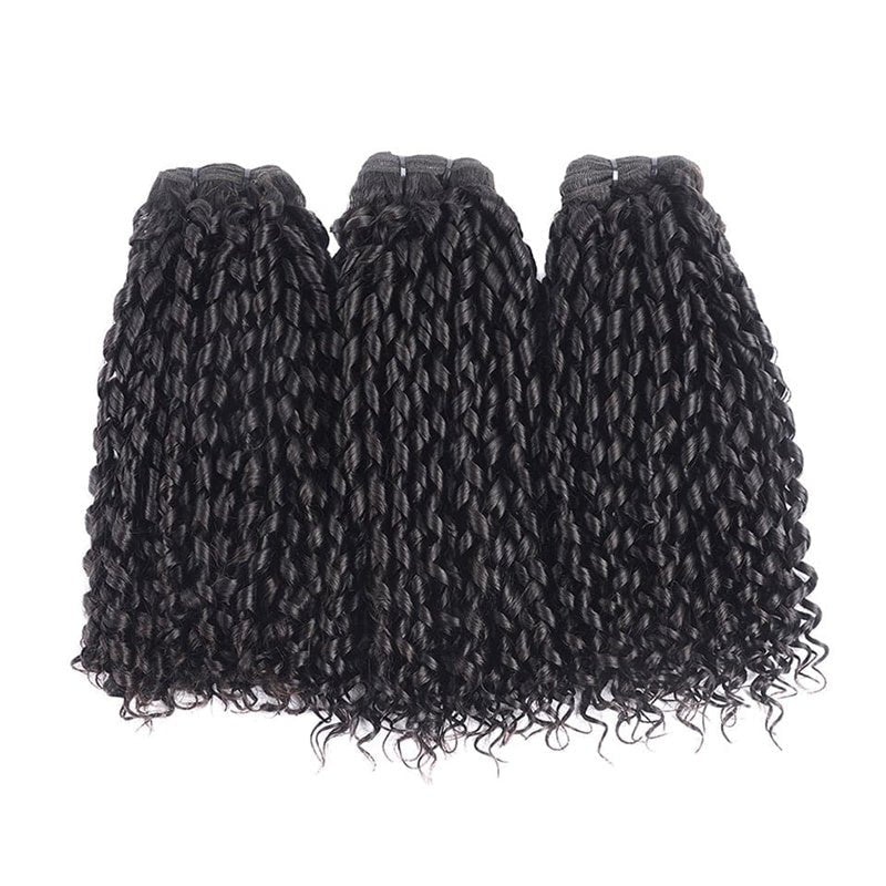 Pixie Curly 3 Bundles with 4x4 Lace Closure Indian Hair - Lemoda Hair