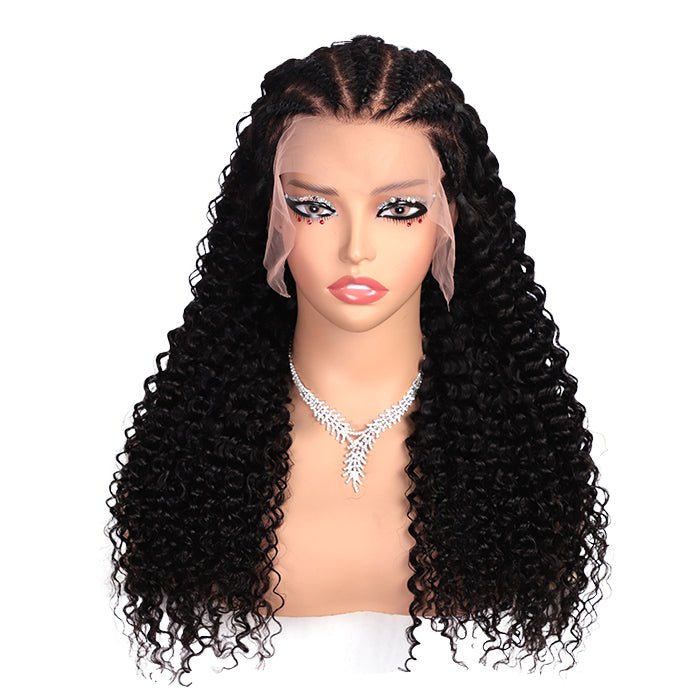 Pre Braided Curly Wig 13x6 Full HD Lace Frontal Wigs With Pre Bleached Knots - Lemoda Hair