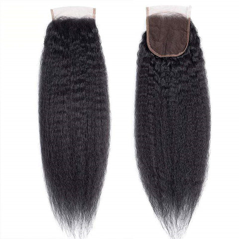 4x4 HD Lace Closure Kinky Straight 100% Human Hair