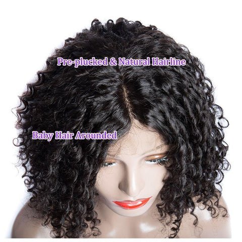 Short Bob Wigs Jerry Curly Human Hair Lace Front Wigs 180% Density Curly Wig - Lemoda Hair