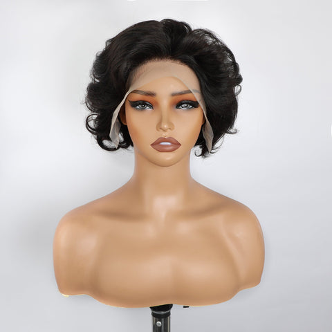 Short Pixie Wig Human Hair Lemoda Short Wavy Hair 13x4 Bob Lace Front Wig - Lemoda Hair