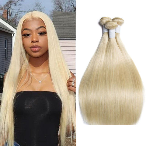 Lemoda Peruvian Straight 613 Bundles Honey Blonde For Women