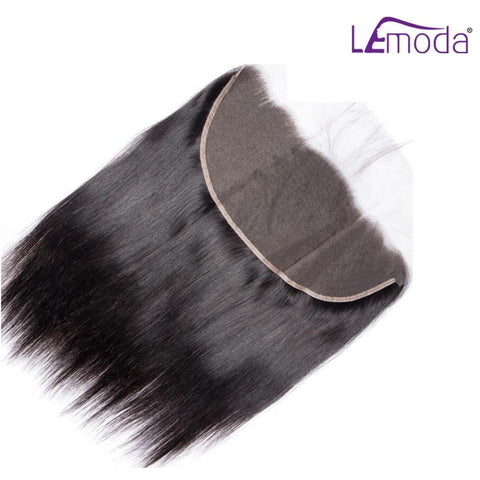 Straight Human Hair Bundles With Frontal Transparent 13x4 Lace Closure 12A Grade Hair - Lemoda Hair