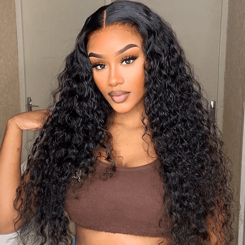 Water Wave 6x6 Closure Wigs Natural Wave Transparent Lace Front Wigs 100% Virgin Human Hair - Lemoda Hair