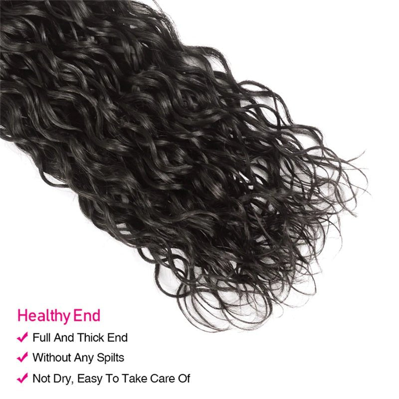 Water Wave Hair 4 Bundles With 4x4 Lace Closure 100% Virgin Human Hair - Lemoda Hair