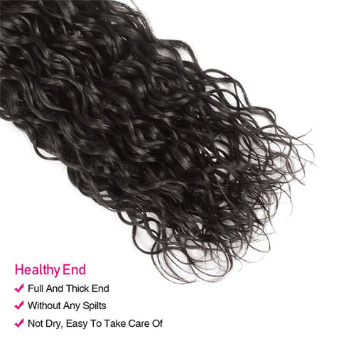 Water Wave Hair 4 Bundles With 4x4 Lace Closure 100% Virgin Human Hair - Lemoda Hair