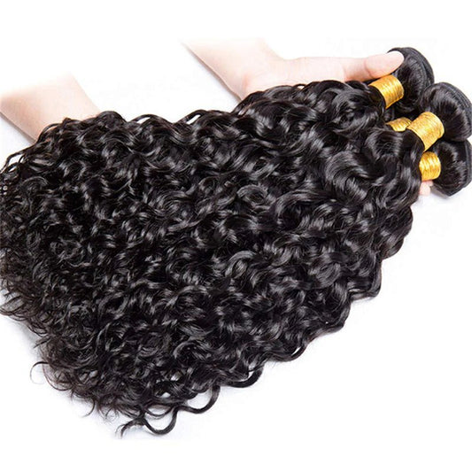 Water Wave Hair 4 Bundles With 4x4 Lace Closure 100% Virgin Human Hair - Lemoda Hair