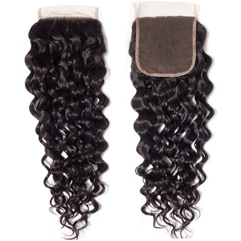 Water Wave Hair 4 Bundles With 4x4 Lace Closure 100% Virgin Human Hair - Lemoda Hair