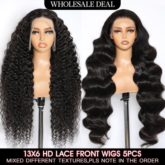 Wholesale | Lemoda 13x6 HD Lace Frontal Human Hair Wigs 5PCS - Lemoda Hair