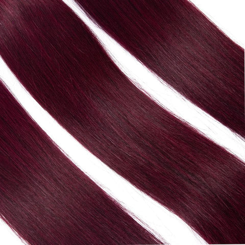 Wine Red Burgundy Straight Hair 3 Bundles With Closure 4x4 Colored 100% virgin human hair - Lemoda Hair