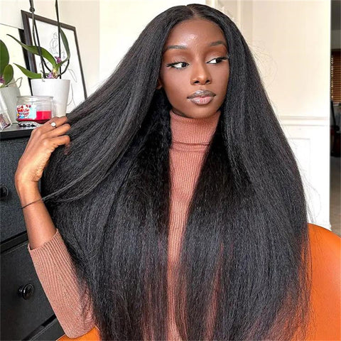 6x6 kinky straight wig 